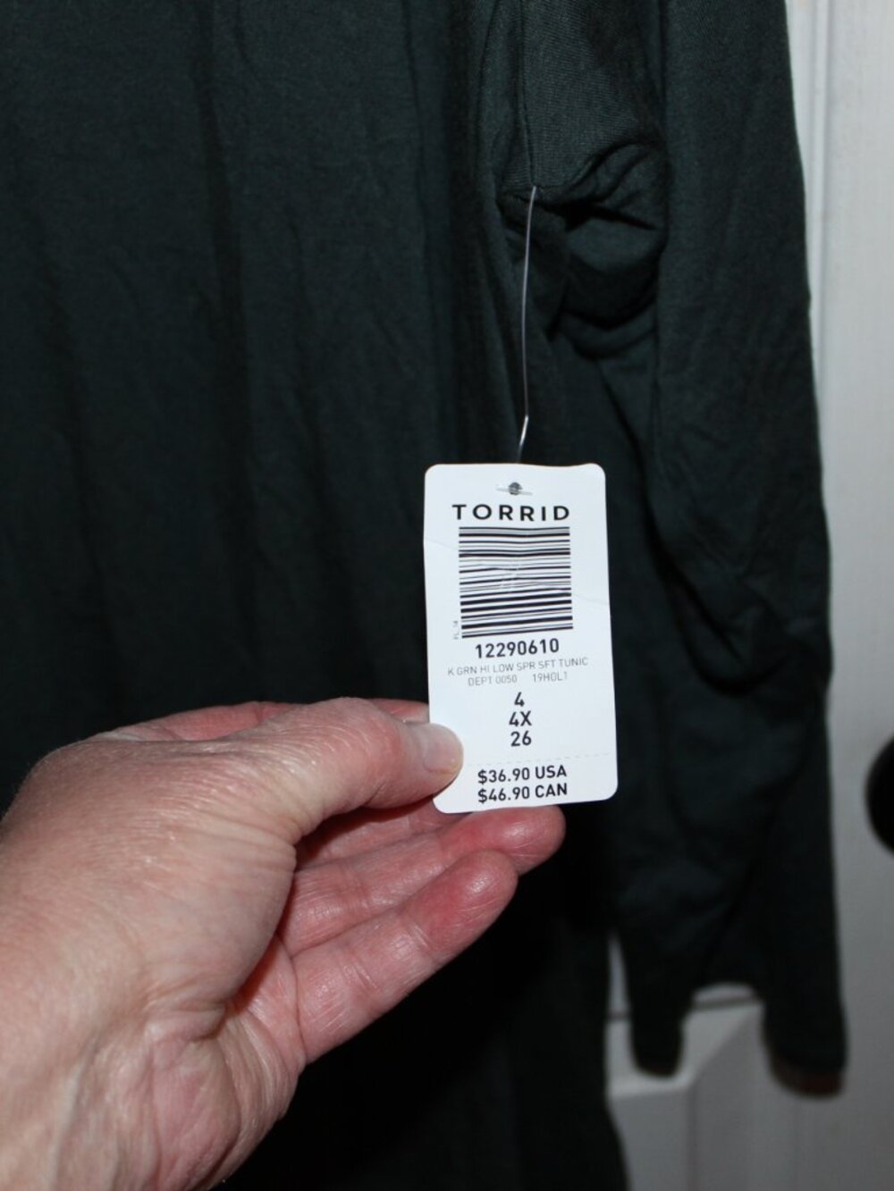 NWT Torrid Super Soft Hi/Low Tunic top Forest Green 4X(26W) Nice - Picture 5 of 7
